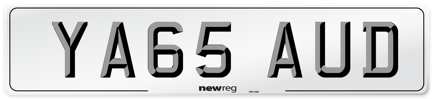 YA65 AUD Number Plate from New Reg